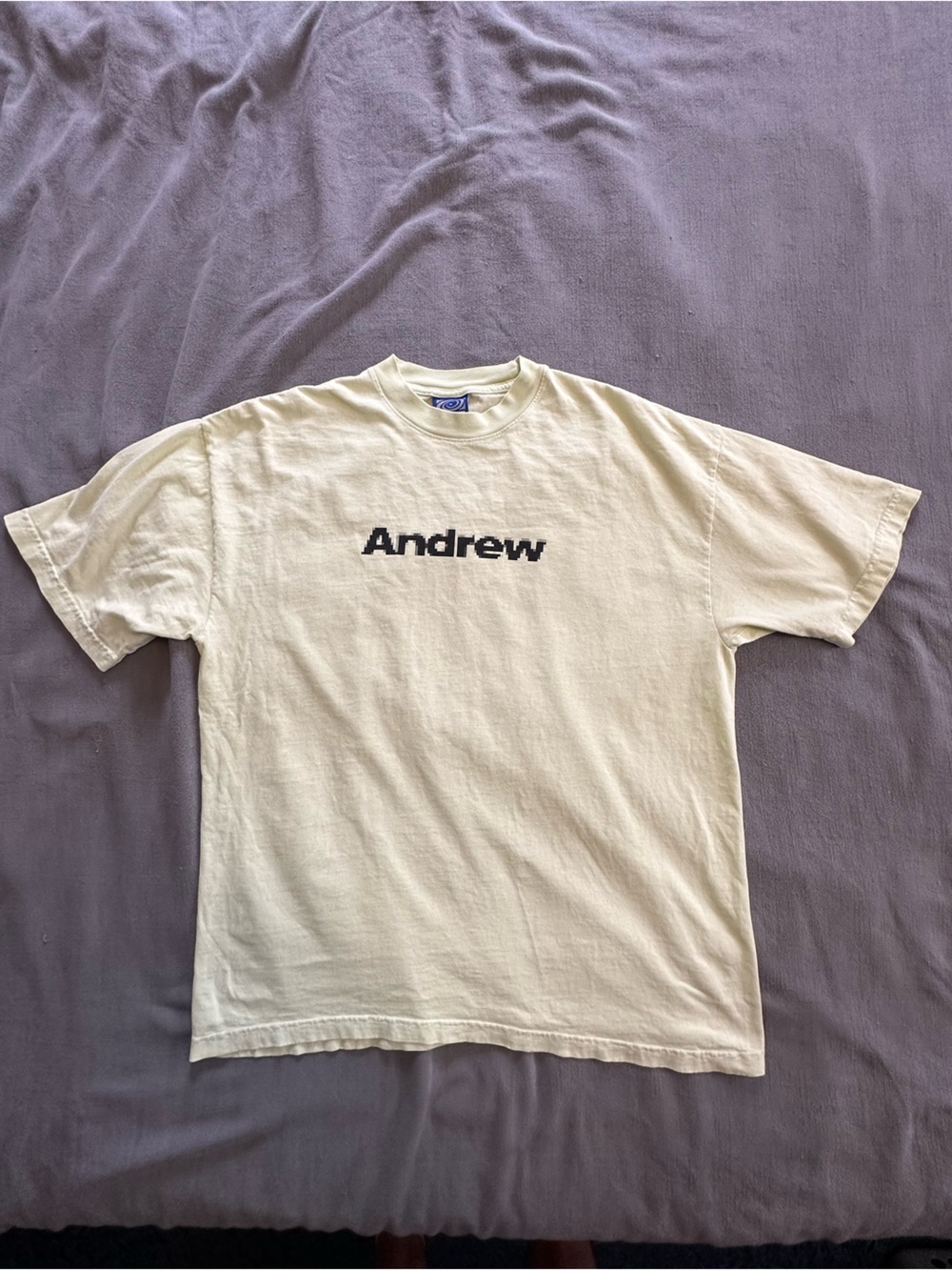 Andrew Miami Pixel Logo shirt in cream yellow